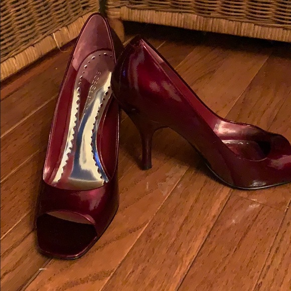 BCBGeneration Shoes - BCBGeneration Red Peep Toe Heels,  Size 8